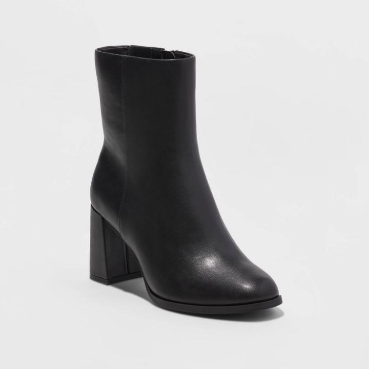 Women's Janelle Wide Width Dress Boots - A New Day Black