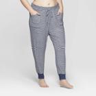 Women's Striped Plus Size Perfectly Cozy Lounge Jogger Pants - Stars Above Navy
