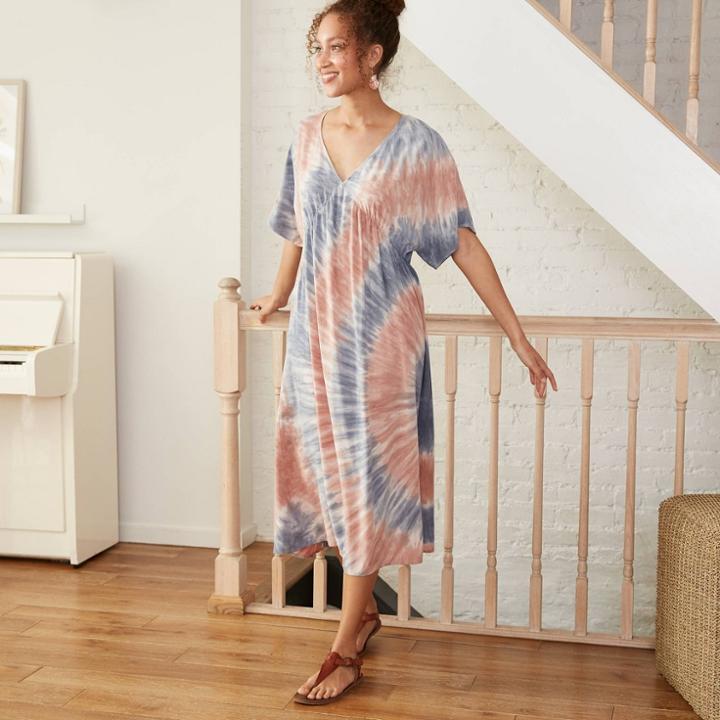 Women's Printed Kimono Elbow Sleeve Dress - Knox Rose Pink