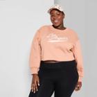 Women's Plus Size Crewneck Los Angeles Cropped Sweatshirt - Wild Fable Honey