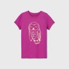 Girls' Short Sleeve Owl Graphic T-shirt - Cat & Jack Purple
