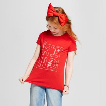 Girls' Short Sleeve Be Kind Graphic T-shirt - Cat & Jack Red