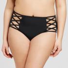 Women's Plus Size Criss Cross Hipster Bikini Bottom - Xhilaration Black