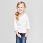 Toddler Girls' Long Sleeve T-shirt - Cat & Jack White