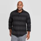Men's Tall Standard Fit Long Sleeve 1-pocket Flannel Button-down Shirt - Goodfellow & Co Black
