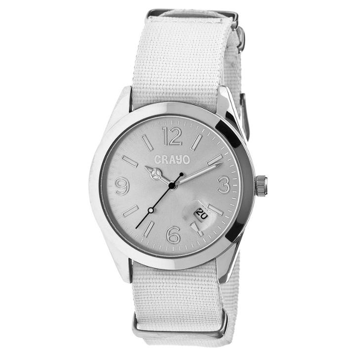 Women's Crayo Sunrise Watch With Nylon Strap And Luminous Hands -white, White