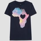 Well Worn Kids' Short Sleeve Africa Heart T-shirt - Navy L, Kids Unisex, Blue