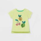 Toddler Girls' Sequin Fruit Short Sleeve T-shirt - Cat & Jack Yellow