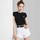 Women's Short Sleeve Embroidered T-shirt - Wild Fable Black