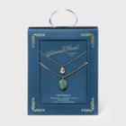Semi-precious Chrusocolla Pendant With Recycled Metal Layered Necklace - Universal Thread