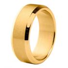 Men's West Coast Jewelry Goldplated Stainless Steel Satin And High Polished Ring