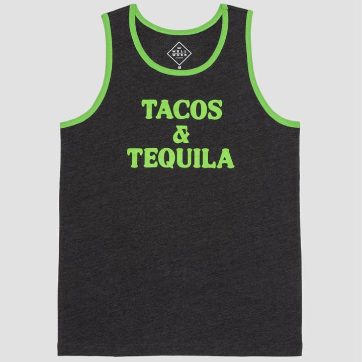 Well Worn Men's Tacos & Tequila Tank Top - Gray