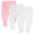 Honest Baby Baby Girls' 3pk Love Dot Organic Cotton Footed Harem Pants - Pink Newborn