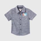 Toddler Boys' Plain Button-down Shirt - Cat & Jack Gray