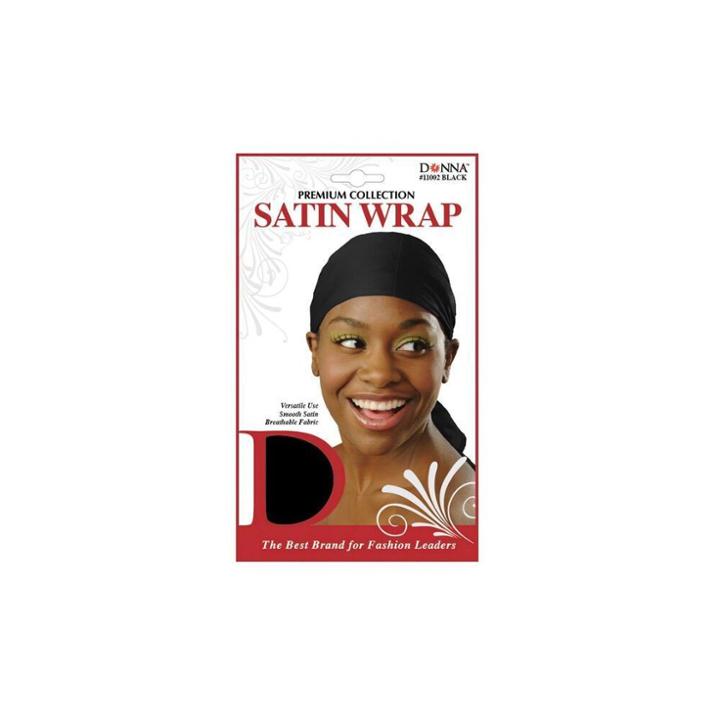 Donna Satin Hair Wrap, Girl's, Black