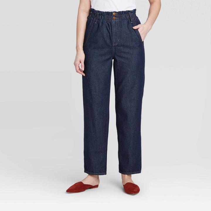Women's High-rise Paperbag Cropped Jeans - Universal Thread Indigo 0, Women's, Blue
