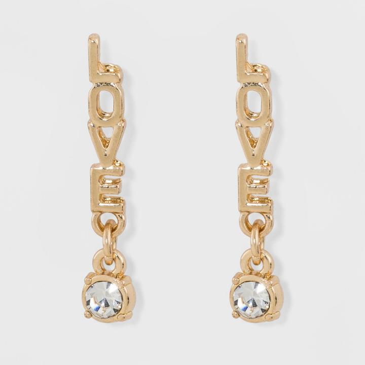 Post Drop Love, Zinc Shiny Earrings - Wild Fable Bright Gold