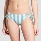 Women's Sun Coast Cheeky Lace-up Bikini Bottom - Shade & Shore Teal/white
