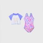 Girls' Short Sleeve Unicorn Dance 2pc Swimsuit Set - Cat & Jack Violet