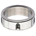 Men's Star Wars R2-d2 Stainless Steel Spinner Ring (10),