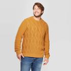 Men's Big & Tall Cable Crew Neck Sweater - Goodfellow & Co Brown Decaf