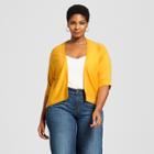 Women's Plus Size Short Sleeve Cardigan - A New Day Yellow