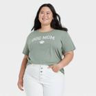Modern Lux Women's Plus Size Dog Mom Short Sleeve Graphic T-shirt - Green