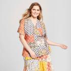 Women's Plus Size V-neck Short Sleeve Top - Xhilaration Mustard X, Yellow