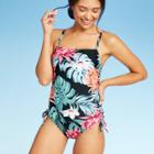 Women's Cinch Side High Coverage One Piece Swimsuit - Kona Sol Floral Xs, Women's,