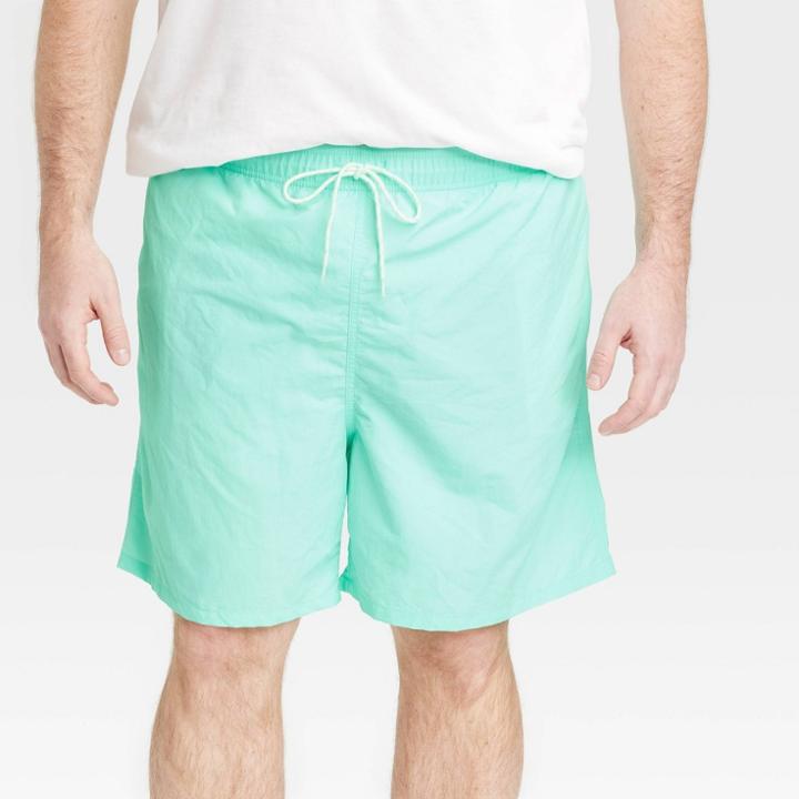 Men's Big & Tall 7 Swim Shorts - Goodfellow & Co Light Aqua Blue