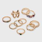 Heart And Butterfly Band Ring Set 10pc - Wild Fable