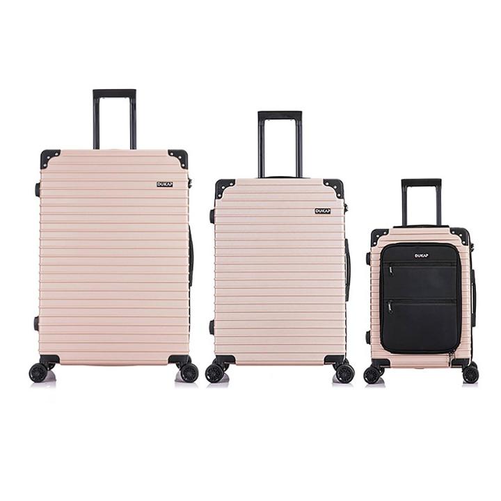 Dukap Tour Lightweight 3pc Hardside Luggage Set - Champagne, Beige