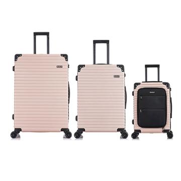 Dukap Tour Lightweight 3pc Hardside Luggage Set - Champagne, Beige