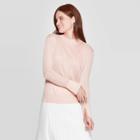 Women's Long Sleeve Crewneck Lightweight Pullover Sweater - Prologue Blush L, Women's, Size: