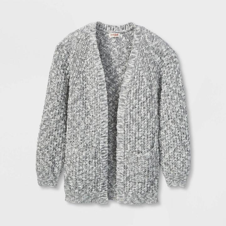 Girls' Long Open Cardigan - Cat & Jack Heather Gray