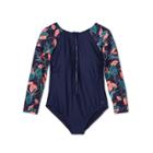 Women's Plus Size Long Sleeve One Piece Rashguard - All In Motion Navy