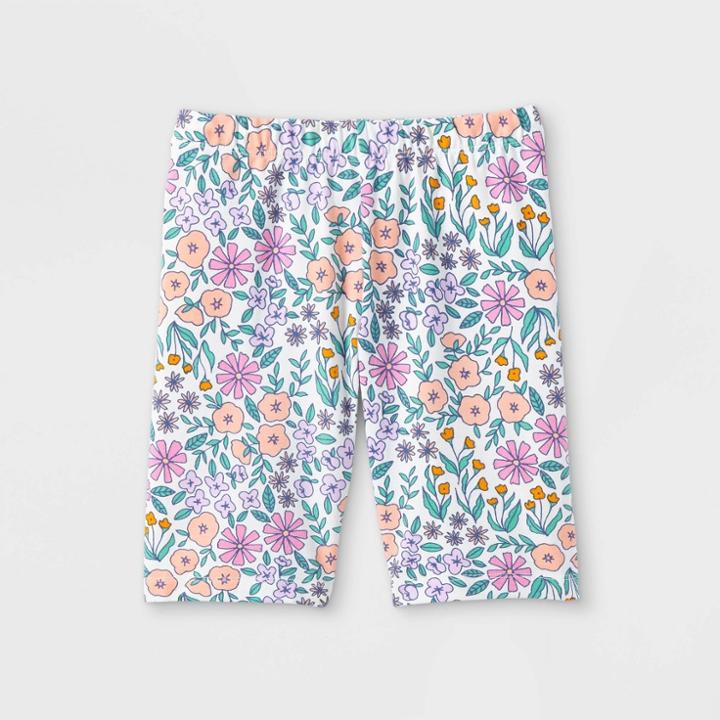 Girls' Mid-rise Bike Shorts - Cat & Jack Dark Off-white
