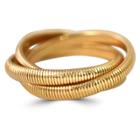 Zirconmania Zirconite 3 Interlocked High Polished Omega Style Bangle - Gold, Girl's
