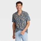 Men's Short Sleeve Button-down Camp Shirt - Goodfellow & Co Charcoal Gray