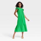 Women's Flutter Short Sleeve Shift Dress - Who What Wear Green