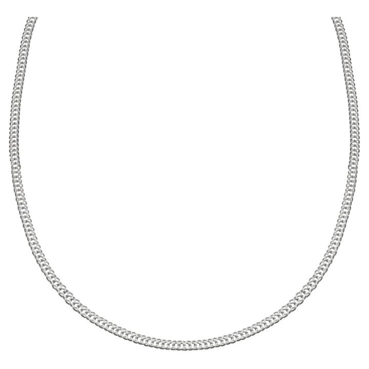Target Women's Diamond Cut Flat Curb Chain In Sterling Silver - Gray