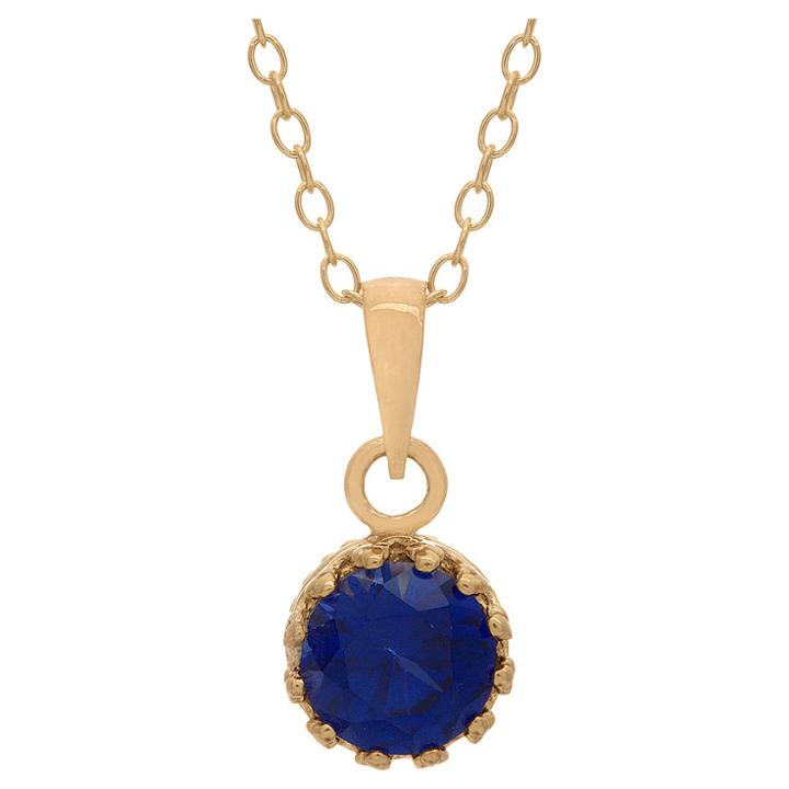 5/6 Tcw Tiara Sapphire Crown Pendant In Gold Over