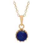 5/6 Tcw Tiara Sapphire Crown Pendant In Gold Over