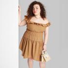 Women's Ruffle Tiered Dress - Wild Fable Cognac