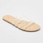 Women's Avie Strappy Slide Sandals - A New Day Clear