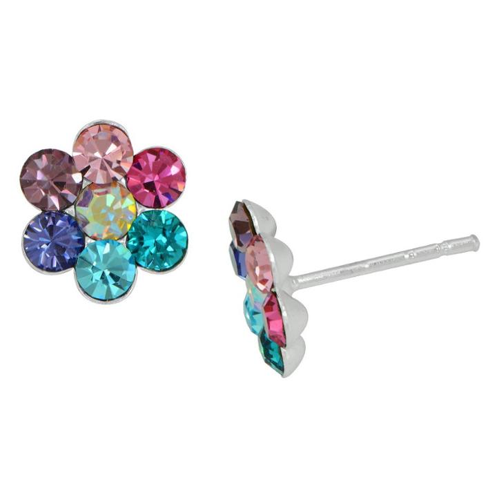 Target Girls' Sterling Silver Multi Crystal Flower