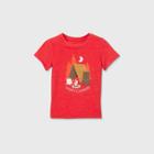 Toddler Boys' 'happy Campers' Graphic Short Sleeve T-shirt - Cat & Jack Bright Red