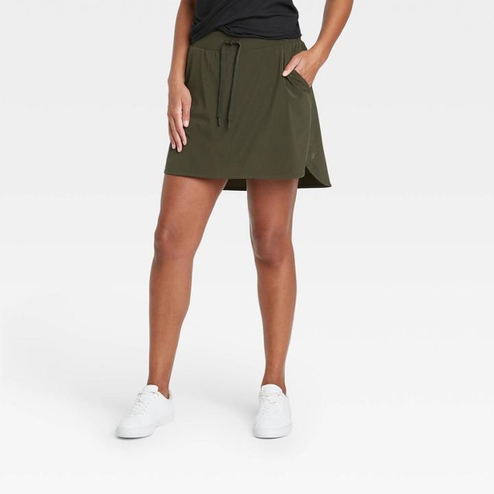 Women's Stretch Woven Skorts 18.5 - All In Motion Olive Green