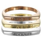 Journee Collection Tressa Collection Sterling Silver 3-pc Hope Love Faith Ring Set -