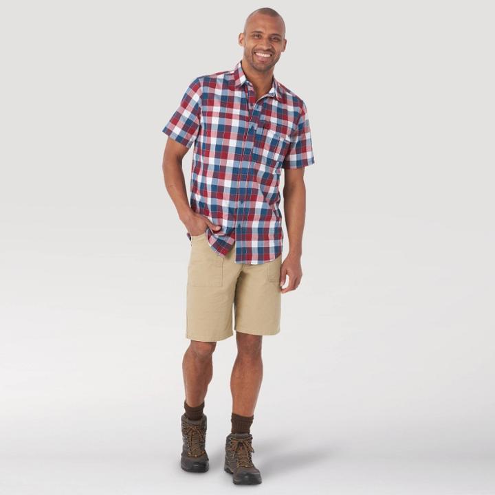 Wrangler Men's Plaid Short Sleeve Button-down